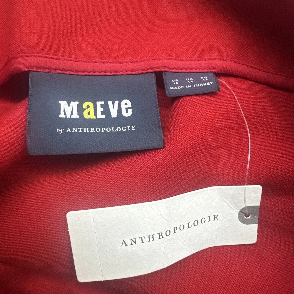 NWT Anthropologie Maeve Red Twist Mini Skirt Size 10‎ Red Bow Holiday Twee